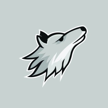 Maskot baş Logo vektör tasarım illüstrasyon izole amblemi hayvanlar spor kurt kurt