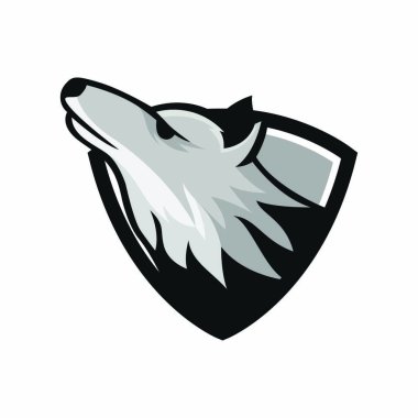 Maskot baş Logo vektör tasarım illüstrasyon izole amblemi hayvanlar spor kurt kurt