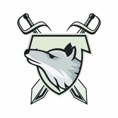 Maskot baş Logo vektör tasarım illüstrasyon izole amblemi hayvanlar spor kurt kurt