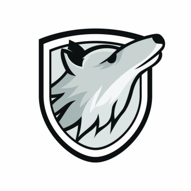 Maskot baş Logo vektör tasarım illüstrasyon izole amblemi hayvanlar spor kurt kurt