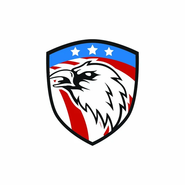 Eagle Vector Λογότυπο Ζώων Λογότυπο Εικονογράφηση Έμβλημα Απομονωμένες Κινούμενων Σχεδίων — Διανυσματικό Αρχείο