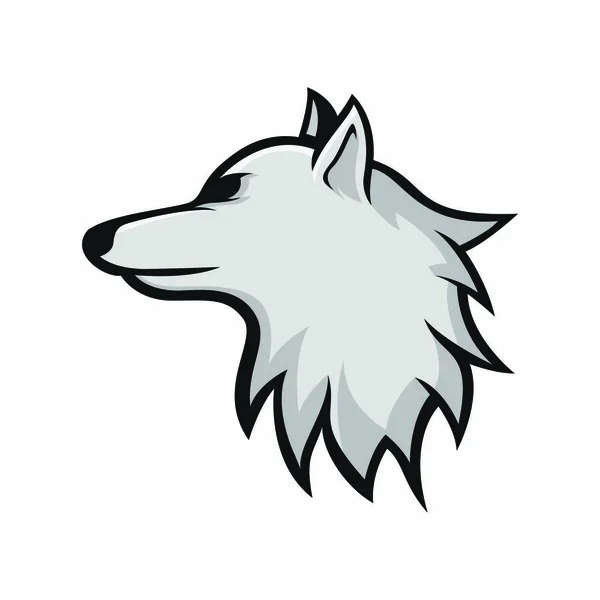 Lobos Lobo Mascote Cabeça Logotipo Vetor Design Ilustração Emblema Isolado —  Vetores de Stock