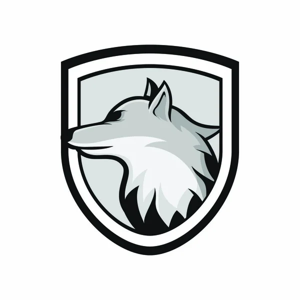 Lobos Lobo Mascota Cabeza Logotipo Vector Diseño Ilustración Emblema Animales — Archivo Imágenes Vectoriales