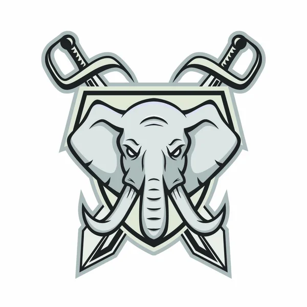 Изолированная Эмблема Векторного Логотипа Слона — стоковый вектор