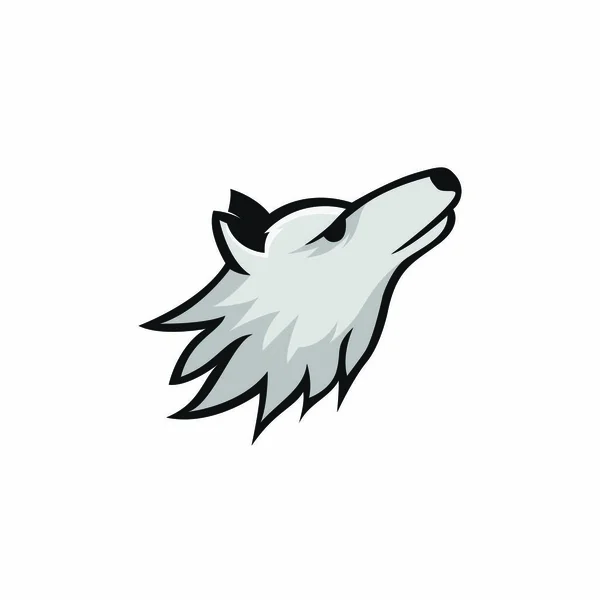 Λύκοι Λύκος Μασκότ Κεφάλι Λογότυπο Διάνυσμα Σχεδιασμό Εικονογράφηση Έμβλημα Απομονωμένα — Διανυσματικό Αρχείο