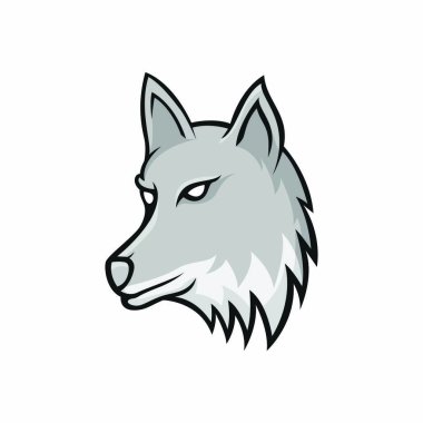 Maskot baş Logo vektör tasarım illüstrasyon izole amblemi hayvanlar spor kurt kurt