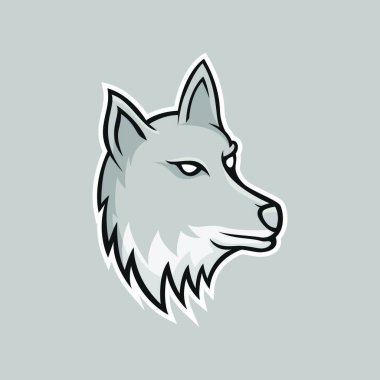 Maskot baş Logo vektör tasarım illüstrasyon izole amblemi hayvanlar spor kurt kurt