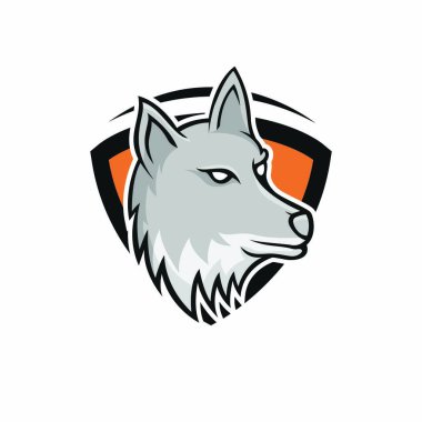 Maskot baş Logo vektör tasarım illüstrasyon izole amblemi hayvanlar spor kurt kurt