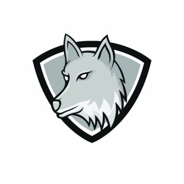 Maskot baş Logo vektör tasarım illüstrasyon izole amblemi hayvanlar spor kurt kurt