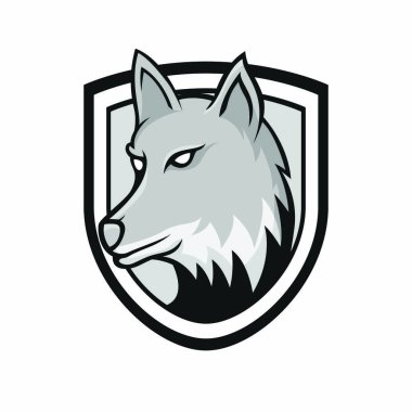 Maskot baş Logo vektör tasarım illüstrasyon izole amblemi hayvanlar spor kurt kurt