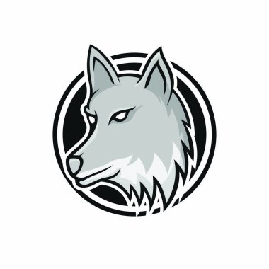 Maskot baş Logo vektör tasarım illüstrasyon izole amblemi hayvanlar spor kurt kurt