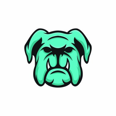 Bulldog vektör maskot logo tasarım spor illüstrasyon hayvan amblemi izole kafa