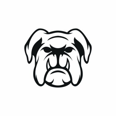 Bulldog vektör maskot logo tasarım spor illüstrasyon hayvan amblemi izole kafa