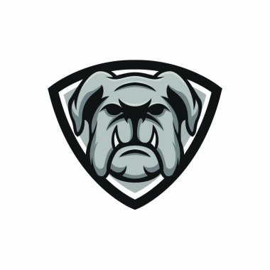 Bulldog vektör maskot logo tasarım spor illüstrasyon hayvan amblemi izole kafa