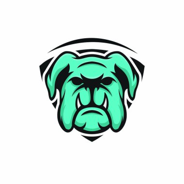 Bulldog vektör maskot logo tasarım spor illüstrasyon hayvan amblemi izole kafa