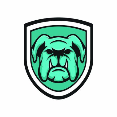 Bulldog vektör maskot logo tasarım spor illüstrasyon hayvan amblemi izole kafa
