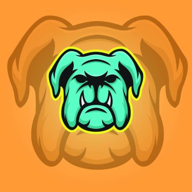 Bulldog vektör maskot logo tasarım spor illüstrasyon hayvan amblemi izole kafa
