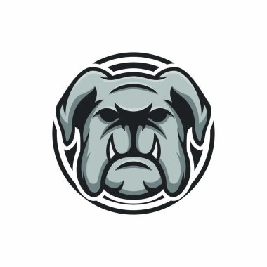 Bulldog vektör maskot logo tasarım spor illüstrasyon hayvan amblemi izole kafa