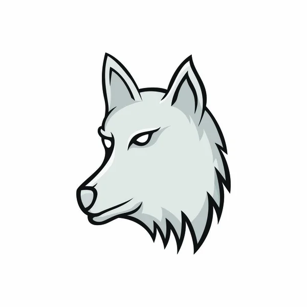 Wolven Wolf Mascotte Hoofd Logo Vector Design Illustratie Embleem Geïsoleerd — Stockvector