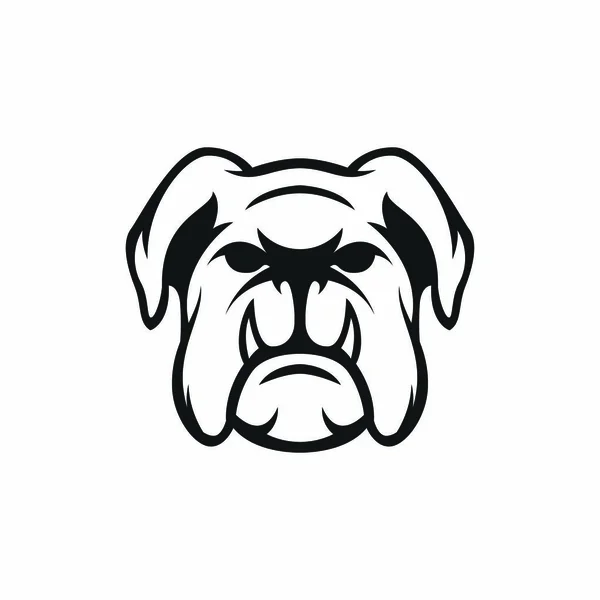 Бульдог Векторний Талісман Дизайн Логотипу Спортивні Ілюстрації Емблема Тварин Ізольована — стоковий вектор
