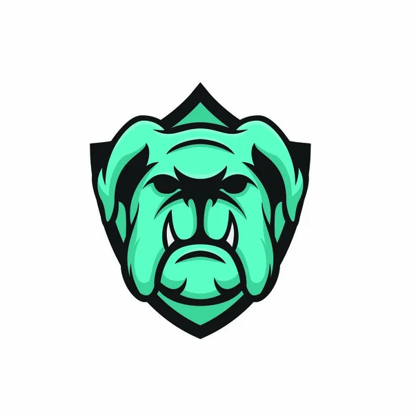 Bulldog Vetor Mascote Logotipo Design Esporte Ilustração Animal Emblema Isolado — Vetor de Stock