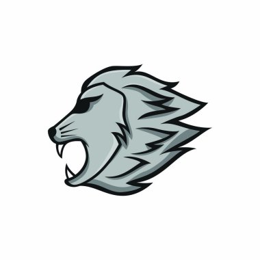 Aslan maskot baş vektör logo illüstrasyon izole amblemi hayvanlar spor 