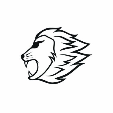 Aslan maskot baş vektör logo illüstrasyon izole amblemi hayvanlar spor 