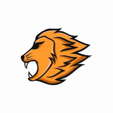 Aslan maskot baş vektör logo illüstrasyon izole amblemi hayvanlar spor 