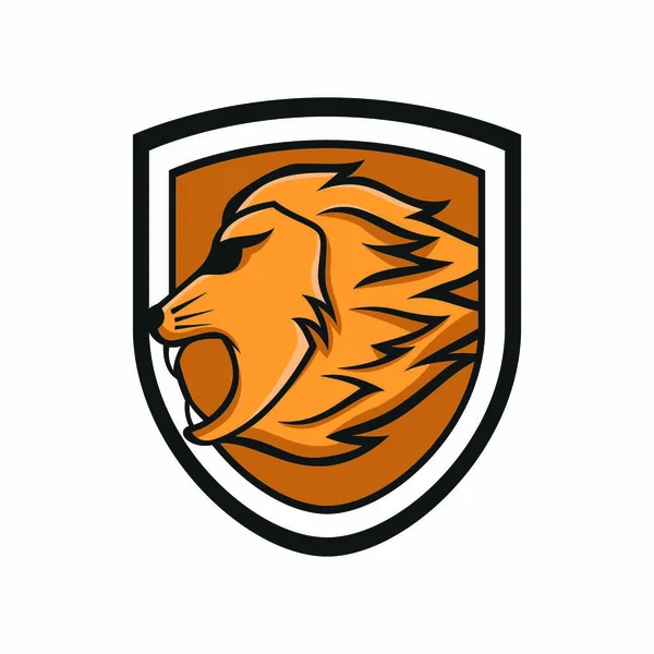 León Mascota Cabeza Vector Logo Ilustración Emblema Animales Aislados Deporte — Vector de stock