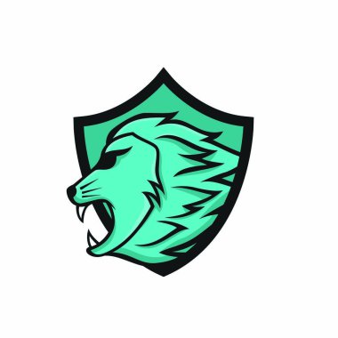 Aslan maskot baş vektör logo illüstrasyon izole amblemi hayvanlar spor 