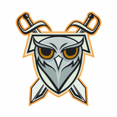 Baykuş vektör maskot tasarım spor hayvanlar illüstrasyon amblemi izole 