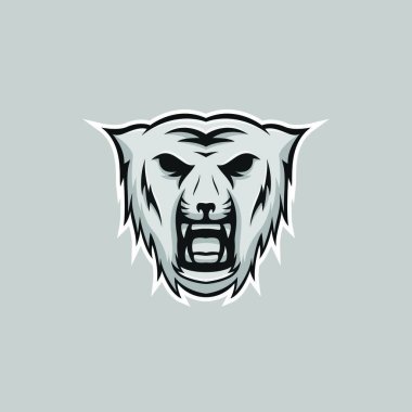 Kaplan maskot vektör logo baş yırtıcı hayvan illüstrasyon amblemi izole işareti spor