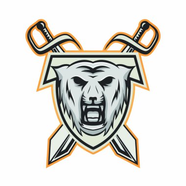 Kaplan maskot vektör logo baş yırtıcı hayvan illüstrasyon amblemi izole işareti spor