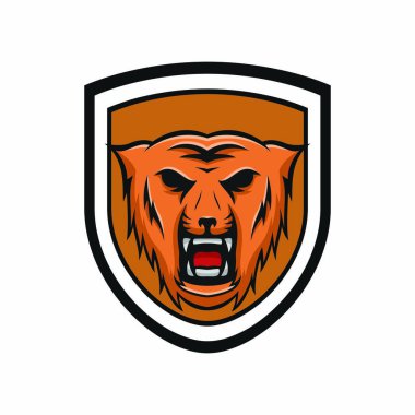 Kaplan maskot vektör logo baş yırtıcı hayvan illüstrasyon amblemi izole işareti spor