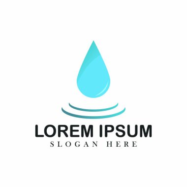 Su damla soyut doğa mineral logo vektör tasarım illüstrasyon izole amblemi yaratıcı aqua