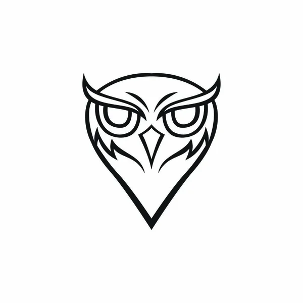 Owl Vector Maskot Desain Olahraga Lambang Terisolasi - Stok Vektor