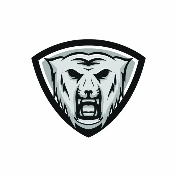 Tiger Mascotte Vettore Logotipo Testa Predatore Illustrazione Emblema Isolato Segno — Vettoriale Stock