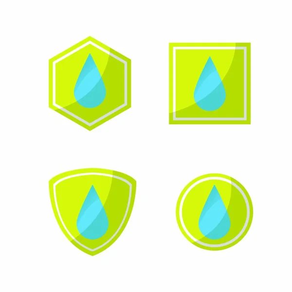 水ドロップ抽象的な自然鉱物ロゴ ベクトル設計図紋章分離された創造的なアクア — ストックベクタ