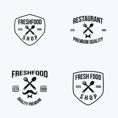 Sembol illüstrasyon amblemi izole modern konsept Restoran logo vintage simgeler vektör