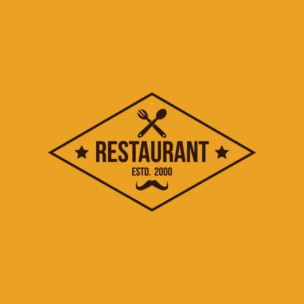 Restaurant Logo Weinlese Symbole Vektor Symbol Illustration Emblem Isoliert Modernes — Stockvektor