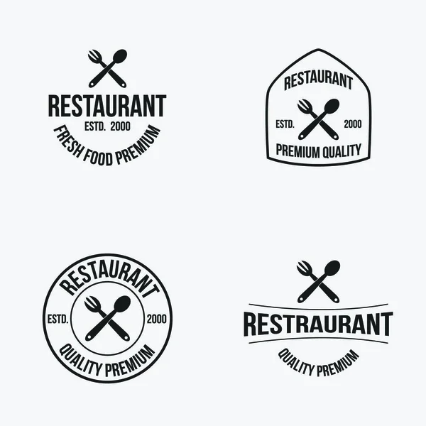 Логотип Ресторану Старовинні Ікони Векторні Ілюстрації Емблема Ізольована Сучасна Концепція — стоковий вектор