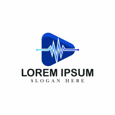 Logo tasarım vektör illüstrasyon simge müzik amblemi izole kavramı modern oyun