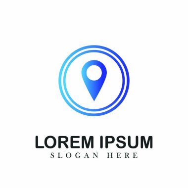 İzole illüstrasyon amblemi yer logo tasarlamak vektör haritaları