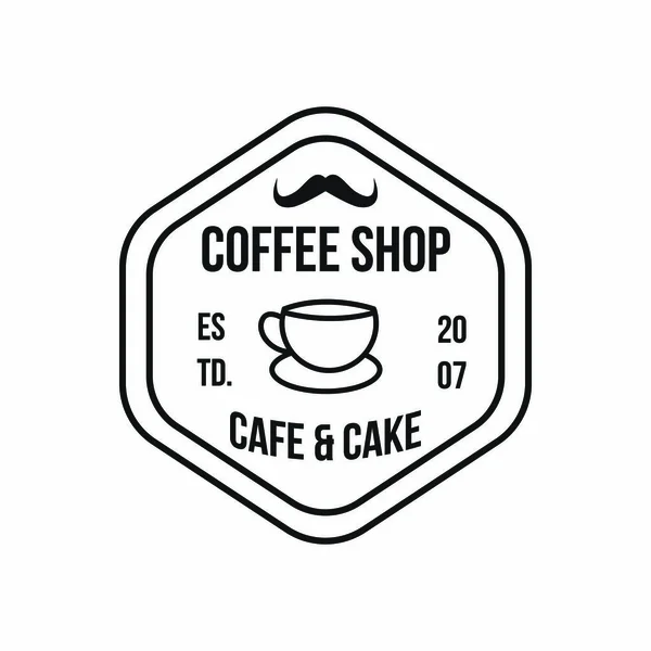 Logo Café Vintage Vector Icono Café Elemento Tienda Emblema Ilustración — Vector de stock