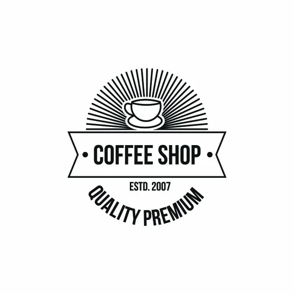 Kaffee Logo Vektor Ikone Café Shop Element Illustration Emblem Isoliert — Stockvektor