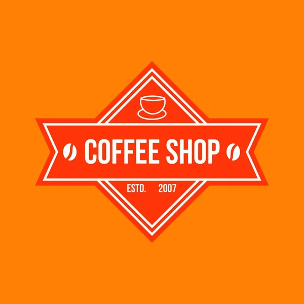 Logo Café Vintage Vecteur Icône Café Élément Boutique Illustration Emblème — Image vectorielle