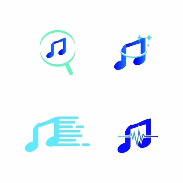 Logo Musicale Elemento Design Semplice Illustrazione Simbolo Nota Emblema Audio — Vettoriale Stock