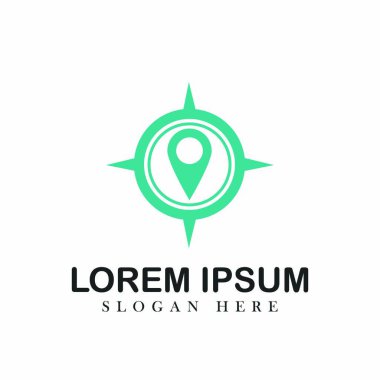 İzole illüstrasyon amblemi yer logo tasarlamak vektör haritaları