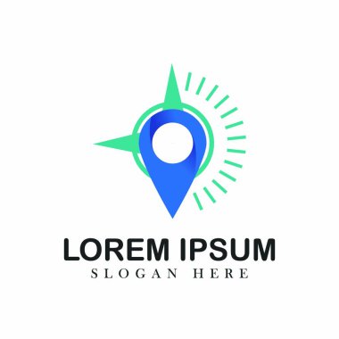 İzole illüstrasyon amblemi yer logo tasarlamak vektör haritaları