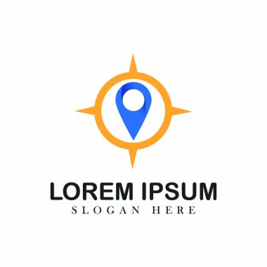 İzole illüstrasyon amblemi yer logo tasarlamak vektör haritaları